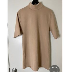 ZARA tan short sleeve sweater dress size small